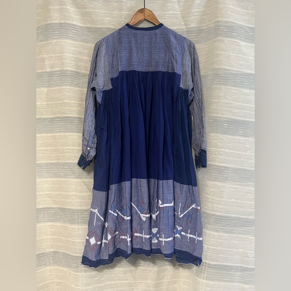 Injiri Handwoven Indigo Dress — Size 36— Handloom Cotton - Picture 3 of 13